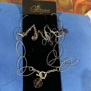 ♥️5/$20 Glitzy365 Earrings + Chain Necklace Set